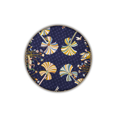 Blue Mixed Floral and Animal Pattern Creative Modern Decorative Washable Rug