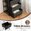 Commode 3 tiroirs avec tablette et bacs de rangement industriels