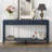 Alkan Stylish Console Table with Vertical Stripe Drawers and Bottom Shelf-854922381