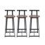 Ensemble de 3 tabourets de bar à hauteur de comptoir avec dossier et chaises sans accoudoirs pour îlot de cuisine-820061082