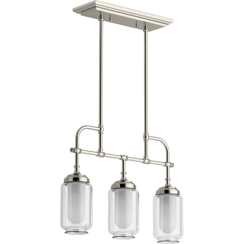 Artifacts 3 - Light Unique Square/Rectangle Chandelier, Polished Nickel