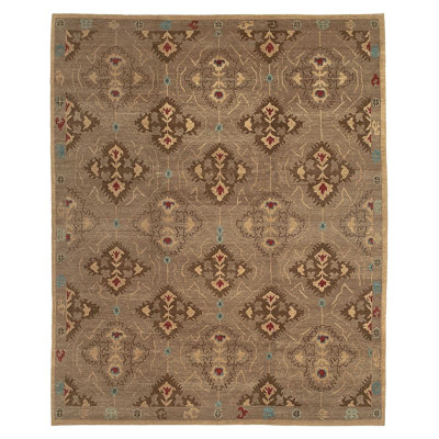 Samkara Wool Oriental Area Rug in Brown/Taupe