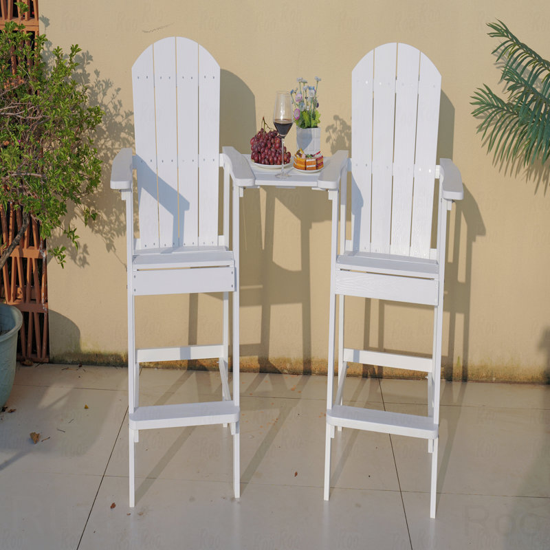 Outdoor Patio Chair, White Color, Made Of Sturdy HIPS Material, Equipped With 304 Stainless Steel Accessories, White