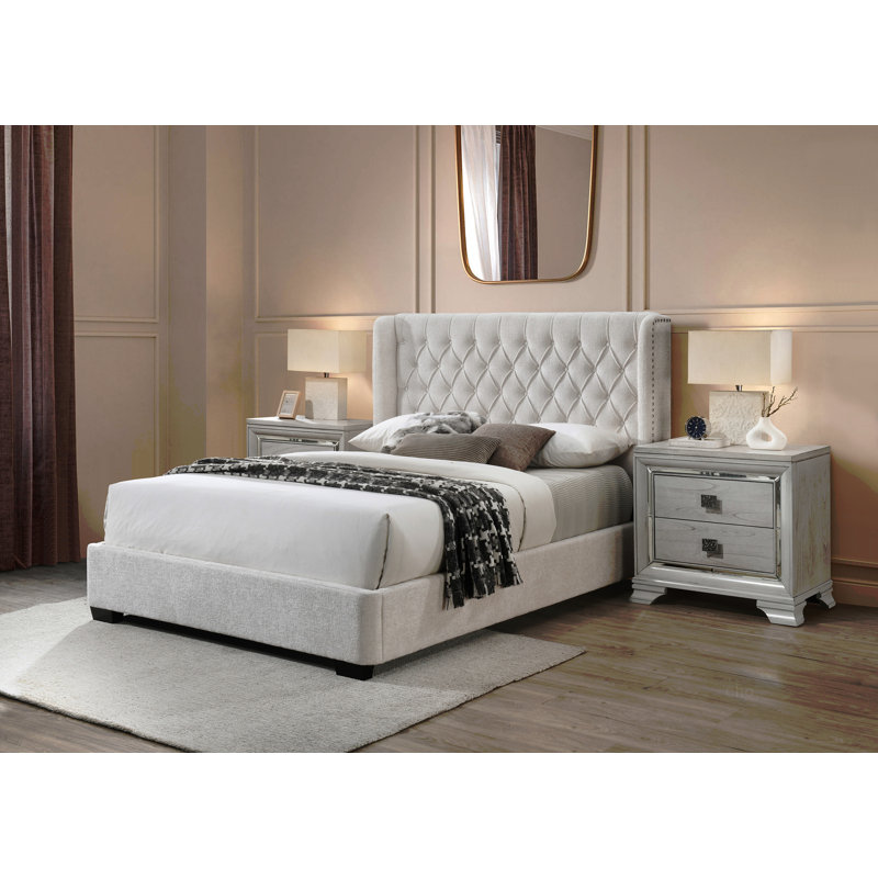 Tête de lit tapissier 1pc, Gris clair, Très grand