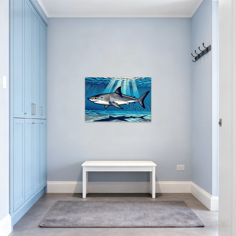 Animaux, requin, scène sous-marine avec lumière du soleil