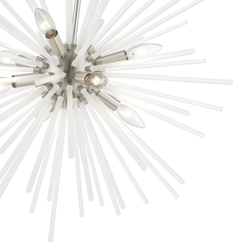 Ryzen 6 - Light Dimmable Sphere Chandelier, 25.75" H x 25.75" W x 25.75" D, Brushed Nickel
