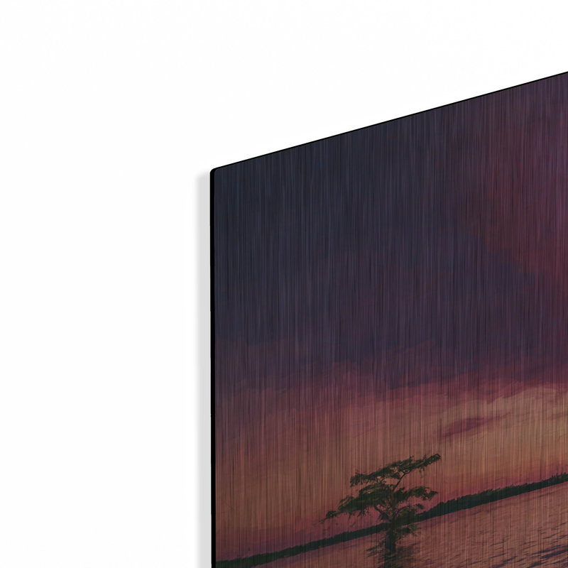«Atchafalaya Sunset Oil Paint» par Rick Berk, art mural en métal, H 24 po x l 36 po