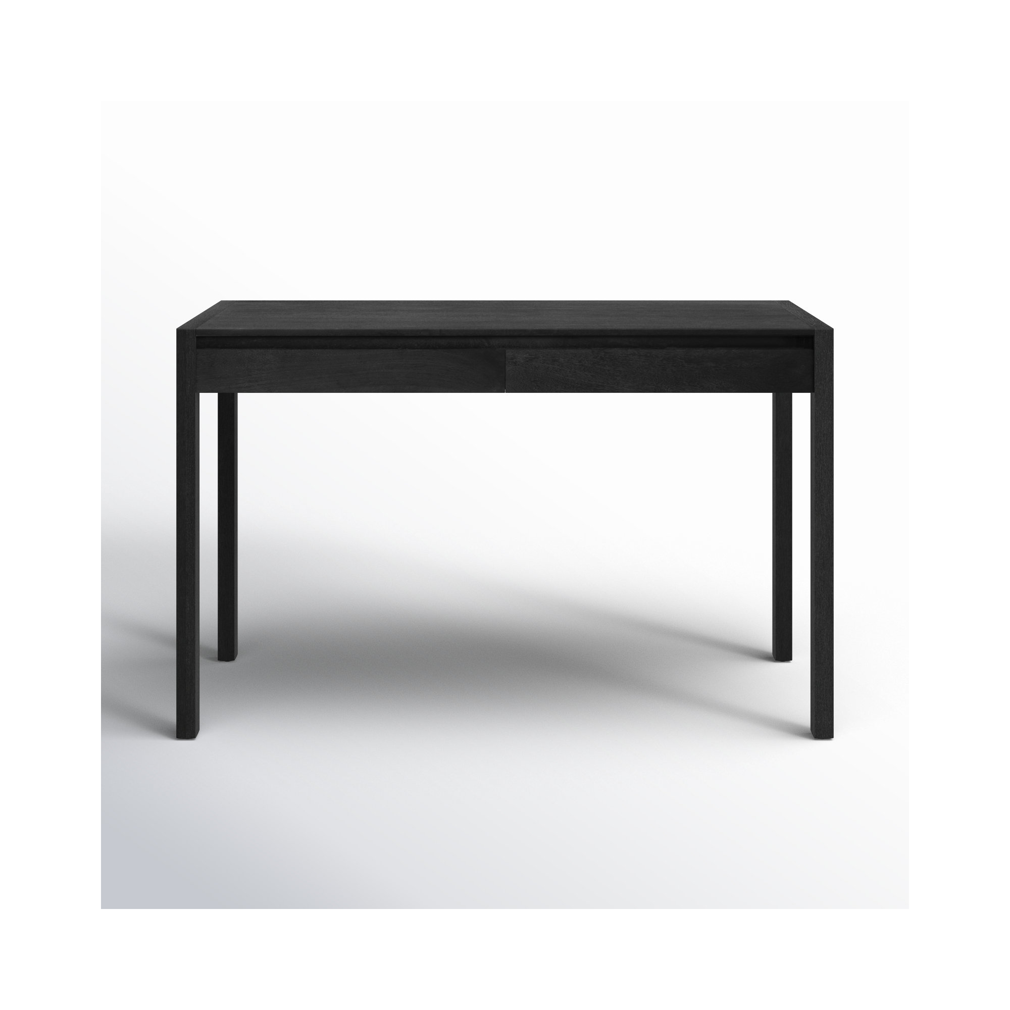 Stills 48" Solid Wood 2-Drawer Writing Desk, Black