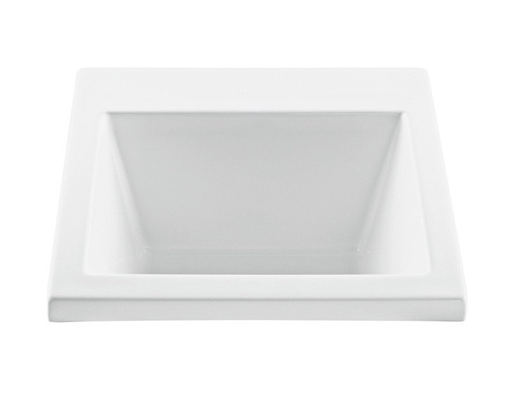 Versatile 25" Drop-in Bathroom Sink, White