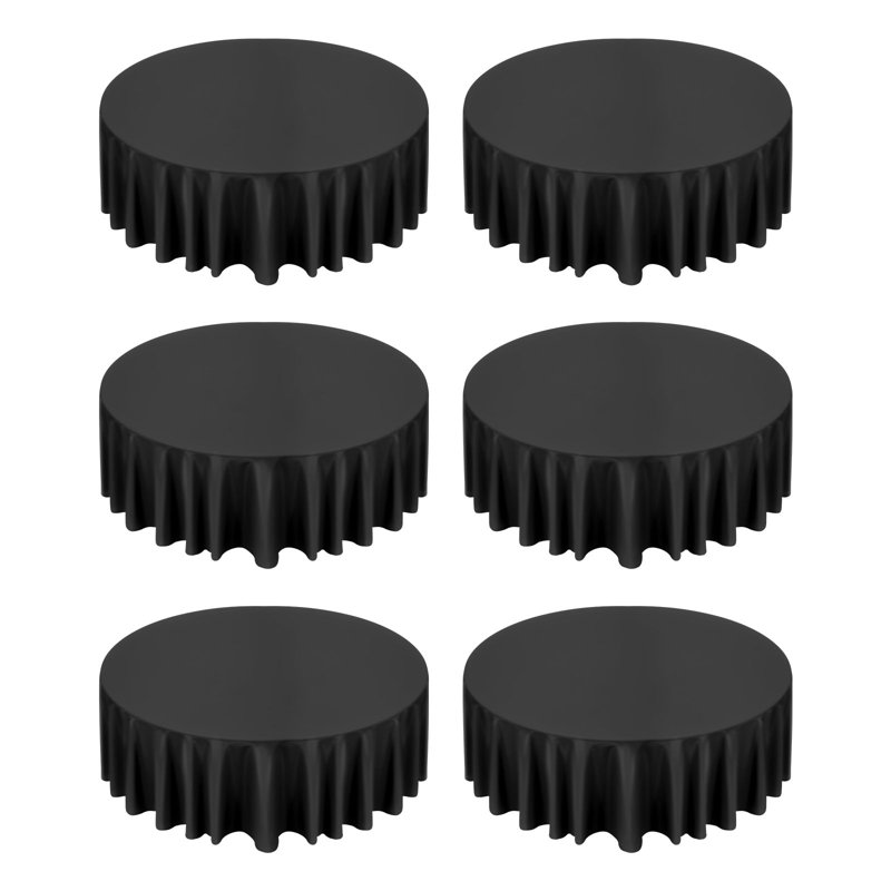 Nappes noires rondes, 120 pouces de diamètre, résistantes aux taches et aux plis, lavables à la machine, couvertures de table en tissu de polyester pour mariage, fête, banquet, événements formels