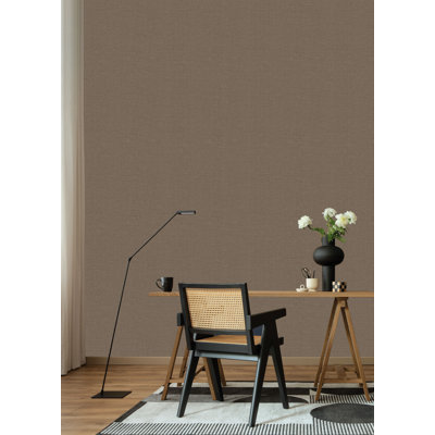 Ceylonese Faux Grasscloth Effect Print Non Woven Non-Pasted Textured Wallpaper 57 Sq. Ft.