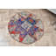 Tapis rétro bleu antique rétro à motif patchwork parfait pour le hall d'entrée et le tapis décoratif