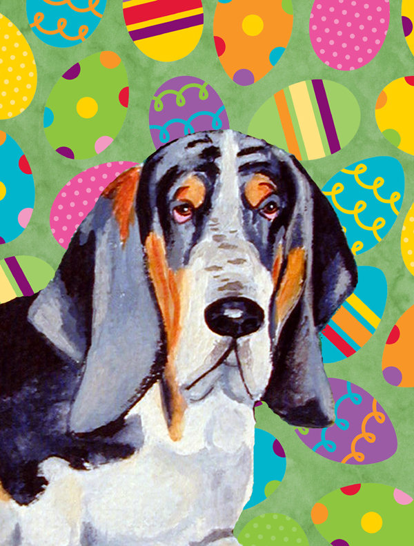 Drapeau de jardin Atara, Basset hound (gris et blanc)