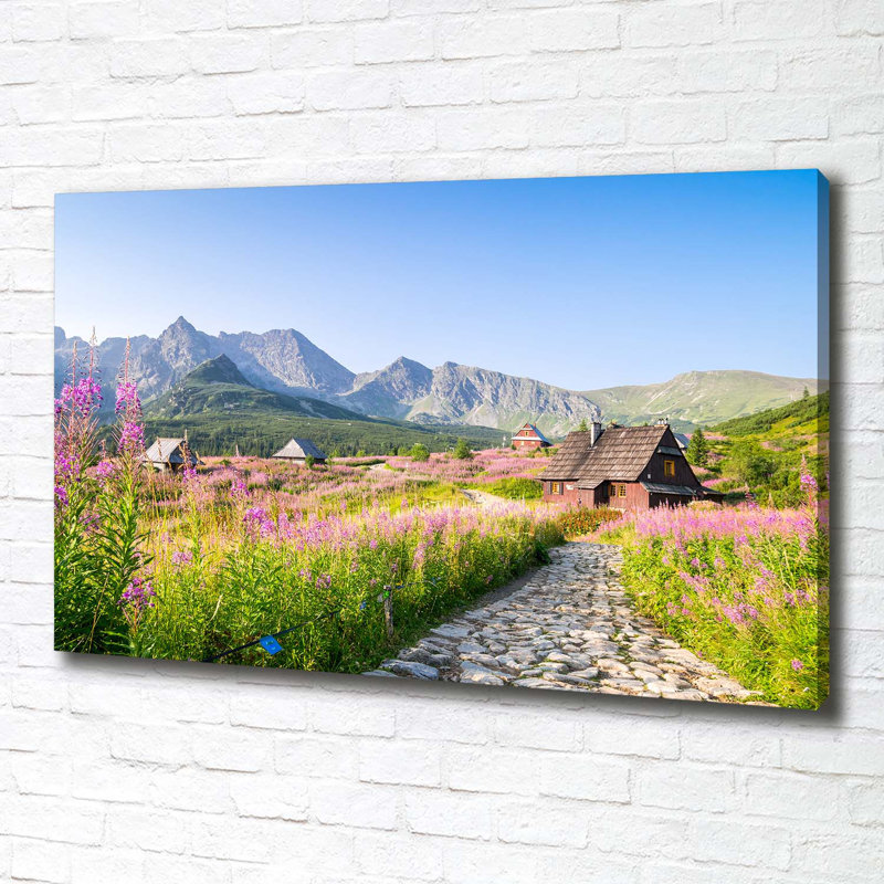 Cottages In The Mountains - Wrapped Canvas Print