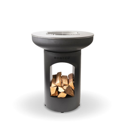 Cylinder Steel Outdoor Fireplace