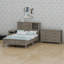 Ensemble 3 pièces Modern Farmhouse comprenant une tête de lit avec ports de charge, table de chevet et commode-1789501834