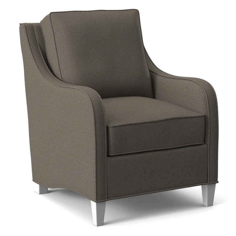 Koko Upholstered Armchair, Gray Sugar Performance; 0863-84, Frost White Finish