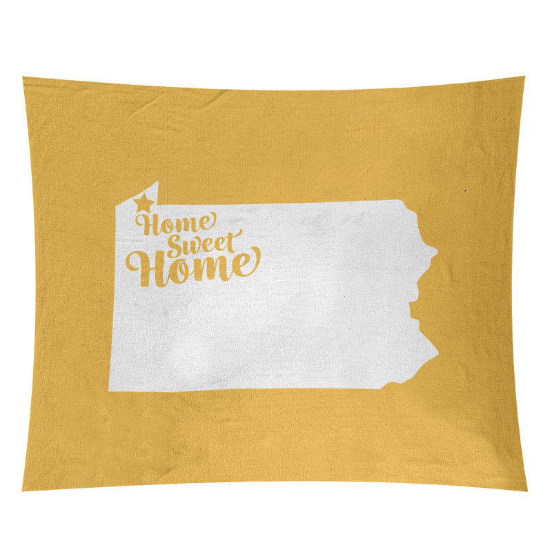 Tapisserie Home Sweet Erie, H 88 po x l 104 po, Jaune