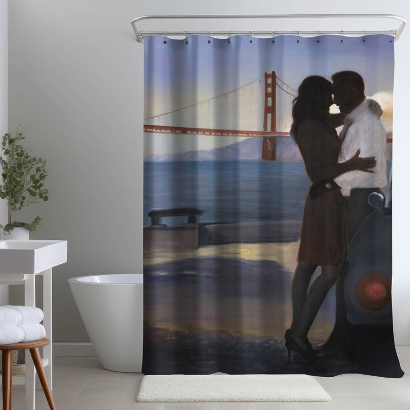 Shower Curtain FI81 – Polyester Shower Curtain, Dye Sublimation Print, 71" W × 74" L