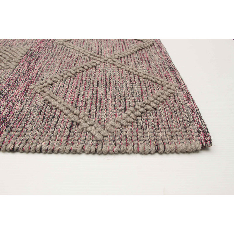 Tapis gris nouvel âge en laine 4 pi 11 po x 8 pi 3 po Iagulli