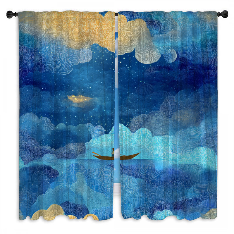 Rideaux obscurcissant et obscurcissant Starry Sky, 56in x 76in - 2 panels, Transparent
