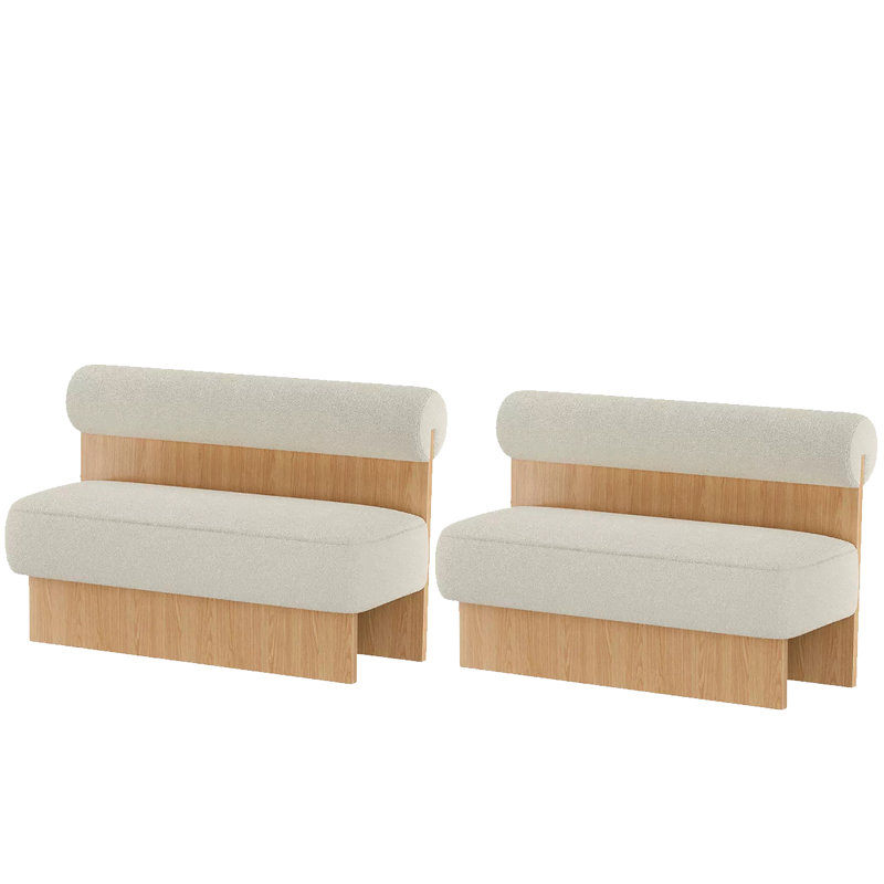 Larrinaga Cotton Blend Upholstered Bench, White