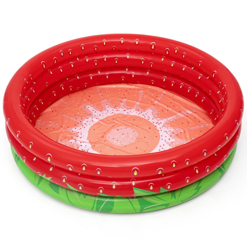 Bestway: H2OGO! Piscine gonflable à 3 anneaux Sweet Strawberry, 66 po x H15 po, 103 gallons