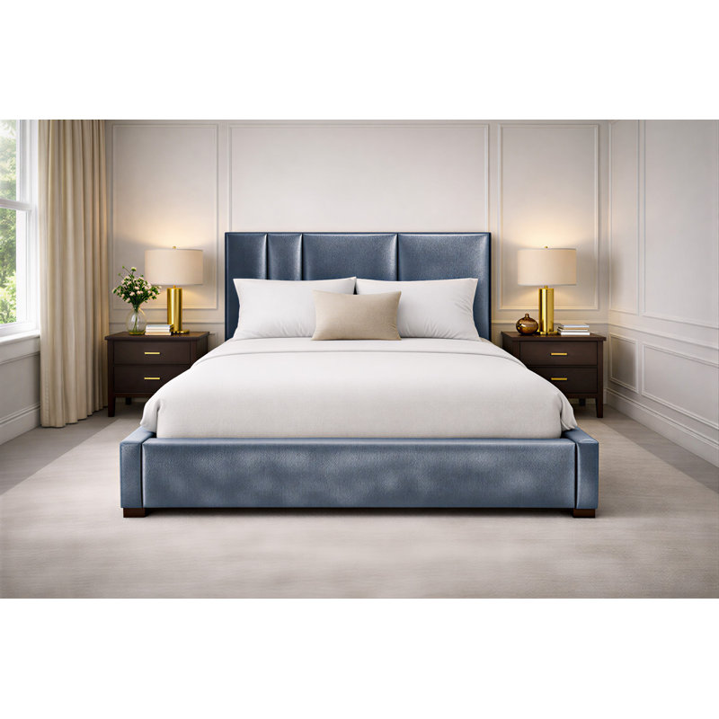 Upholstered Bed, Full, Steel
