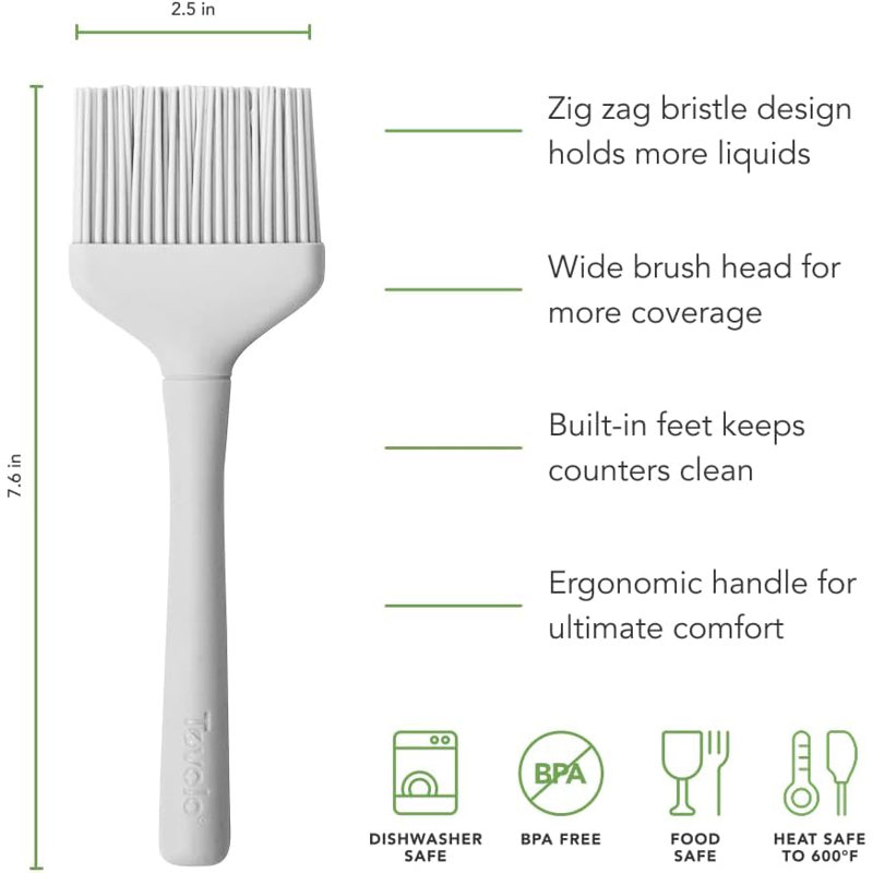Pinceau Flex-Core tout en silicone gris huître, Gris huître