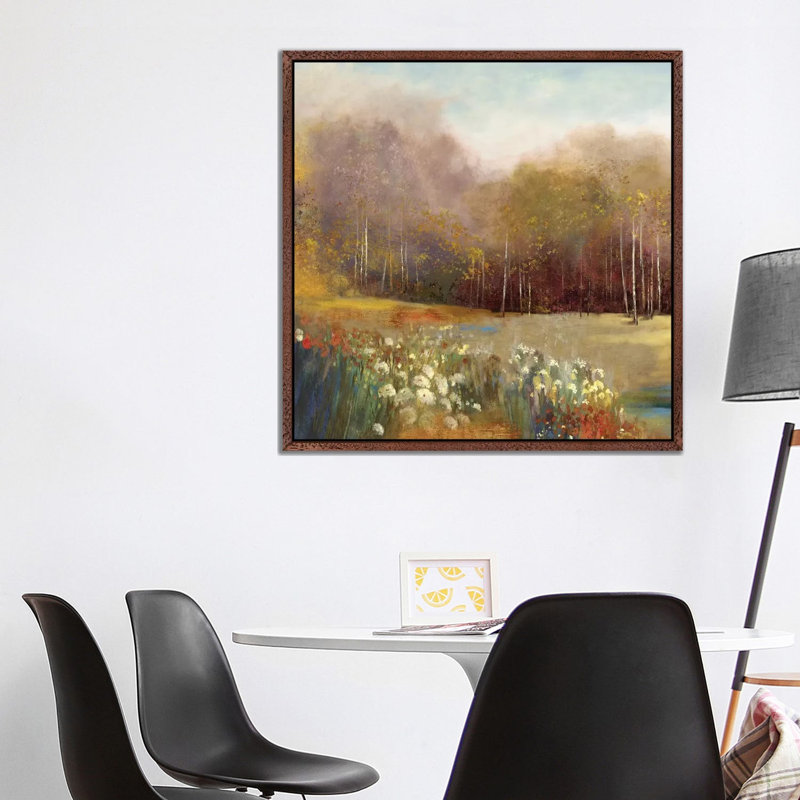 Garden Dreams I by Allison Pearce - Painting on Canvas, Classic Brown Wood Framed Canvas, 93.98 cm H x 93.98 cm W