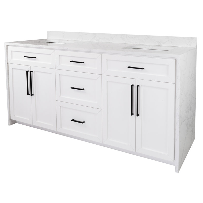 Akalya 72" Bathroom Vanity Set, White