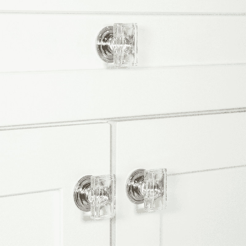 Carré Rectangular Cabinet Knob, Polished Nickel