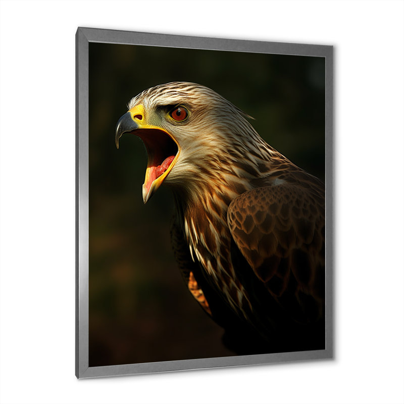 Portrait d'un aigle, photographie de la nature, H 20 po x l 12 po x P 1 po, Cadre simple argenté