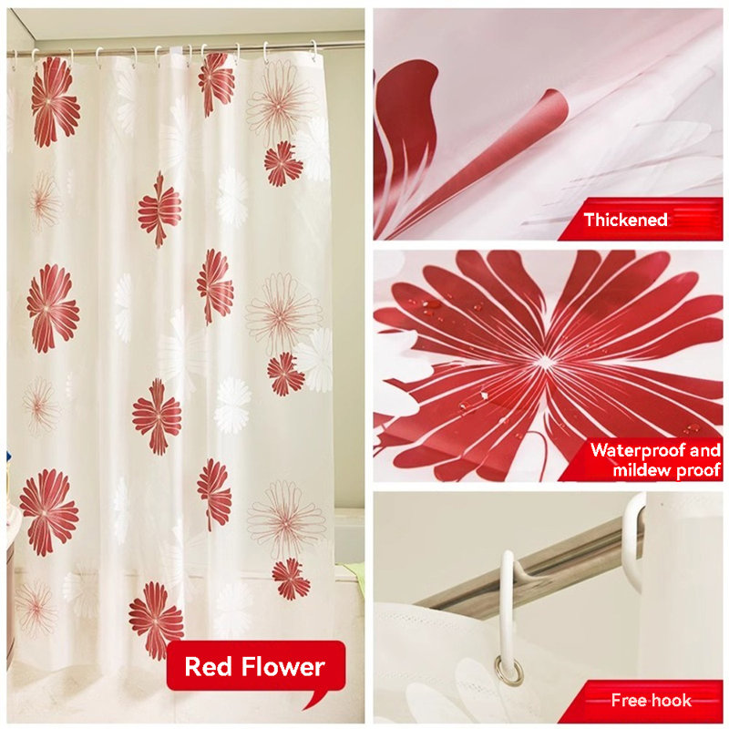 Rideau de douche avec crochets inclus, H 79 po x l 79 po