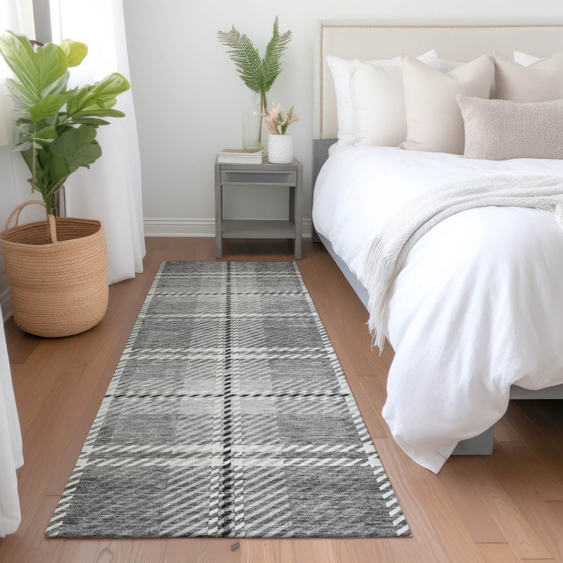 Premium Machine Washable Prisco Gray Rug, Runner 2'3" x 7'6"
