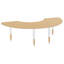 Table d'activité 36 "x 72" en demi-lune thermofusionnée avec pieds réglables en bois massif - grain d'érable / blanc / naturel-130361684-130361685