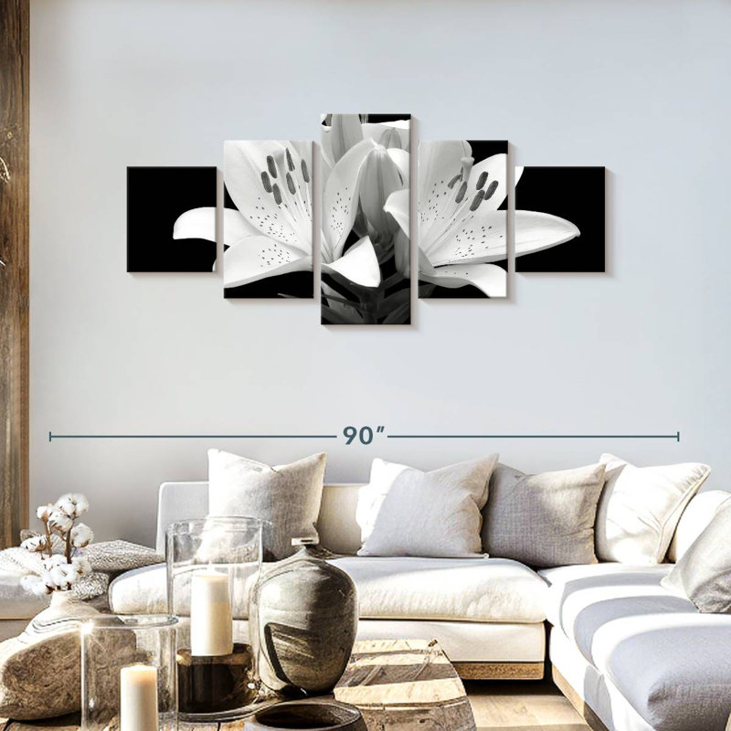 Grey Floral, 30" H x 68" W