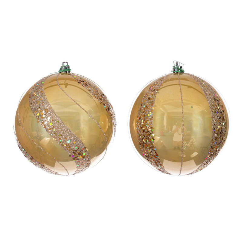 Assortiment d'ornement perle à paillettes perle., H 4,75 po x l 4,75 po x P 4,75 po, Perle d'or