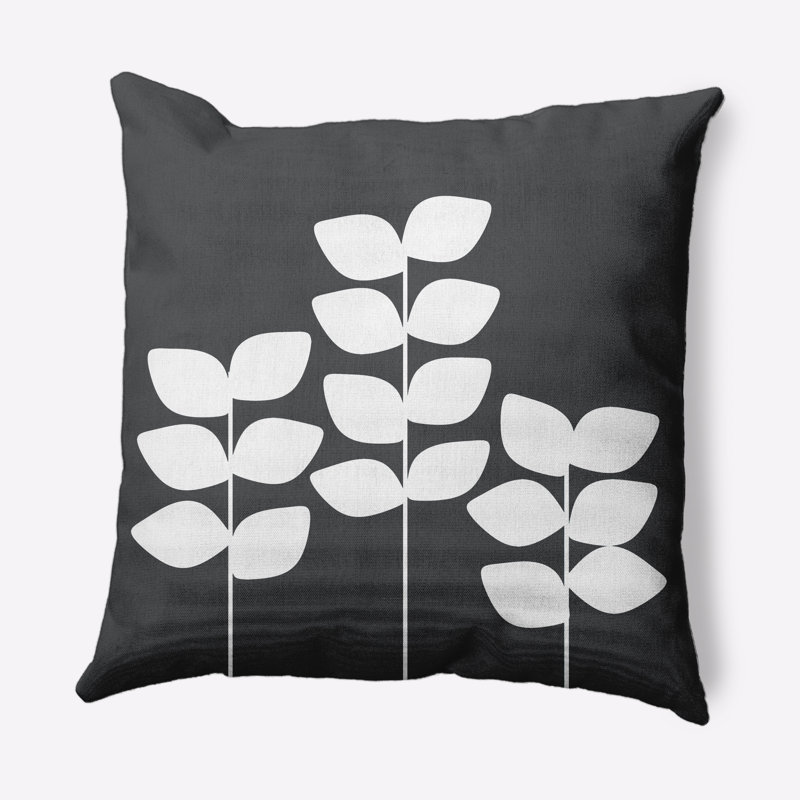 Coussin intérieur / extérieur Simple Stems, 18 po x 18 po, Gris