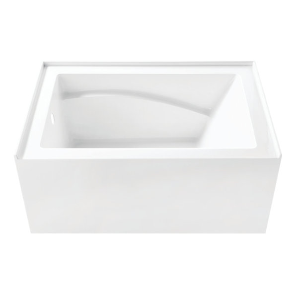 Aqua Eden 48 In. X 32 In. Acrylic Rectangular Alcove Soaking Bathtub With Left Drain In Glossy White Hvtam4832l22d