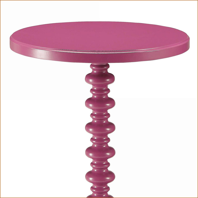 Table basse mauve ronde avec piédestal artisanal, décor polyvalent pour le salon et amp; Chambre à coucher, Mauve
