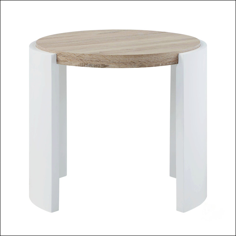 Table de bout en chêne et blanc