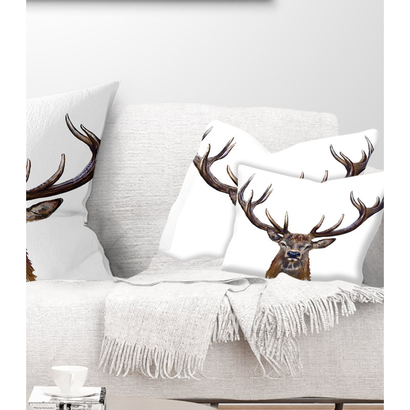 Animal Deer Head Pillow, Rectangular, 12" x 20"