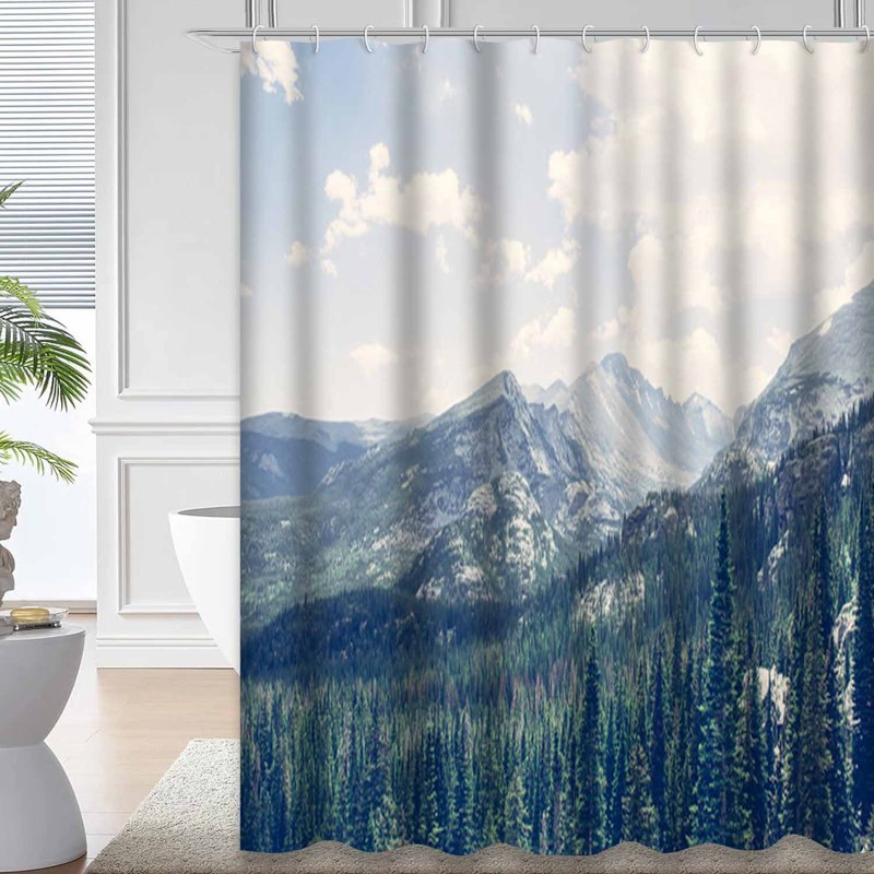 Rideau de douche avec 12 crochets Colorado Mountain Peaks, L 72 po x l 78 po