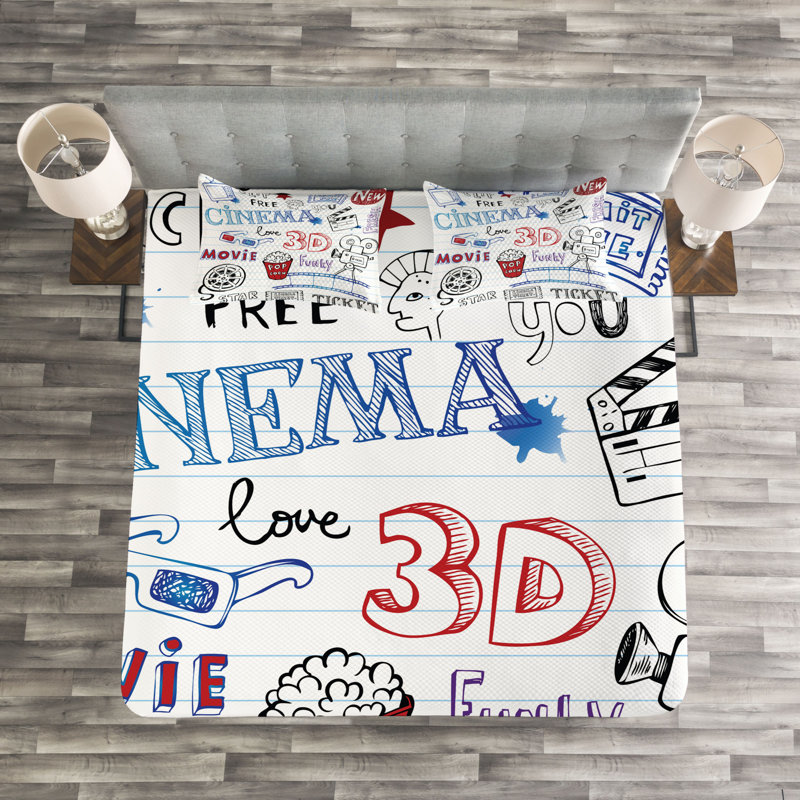 Afrina No Pattern Bedspread with Pillow Shams, 220 x 264 cm