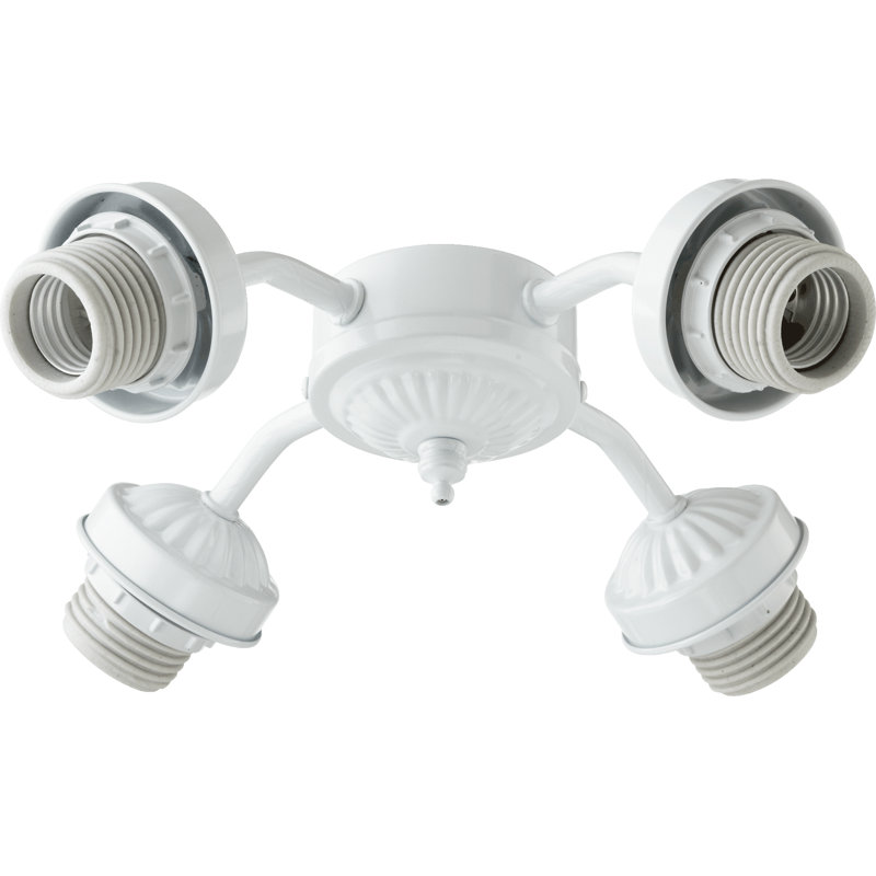 Ventilateur de plafond 4 lumières, Fluorescent, Blanc