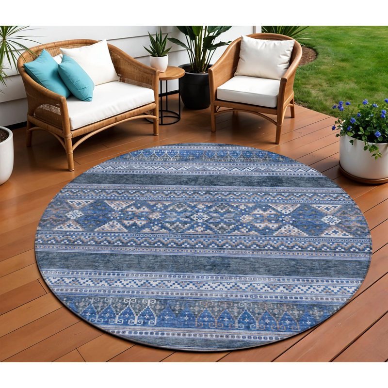 Tapis rond lavable intérieur sud-ouest 8 pi HomeRoots
