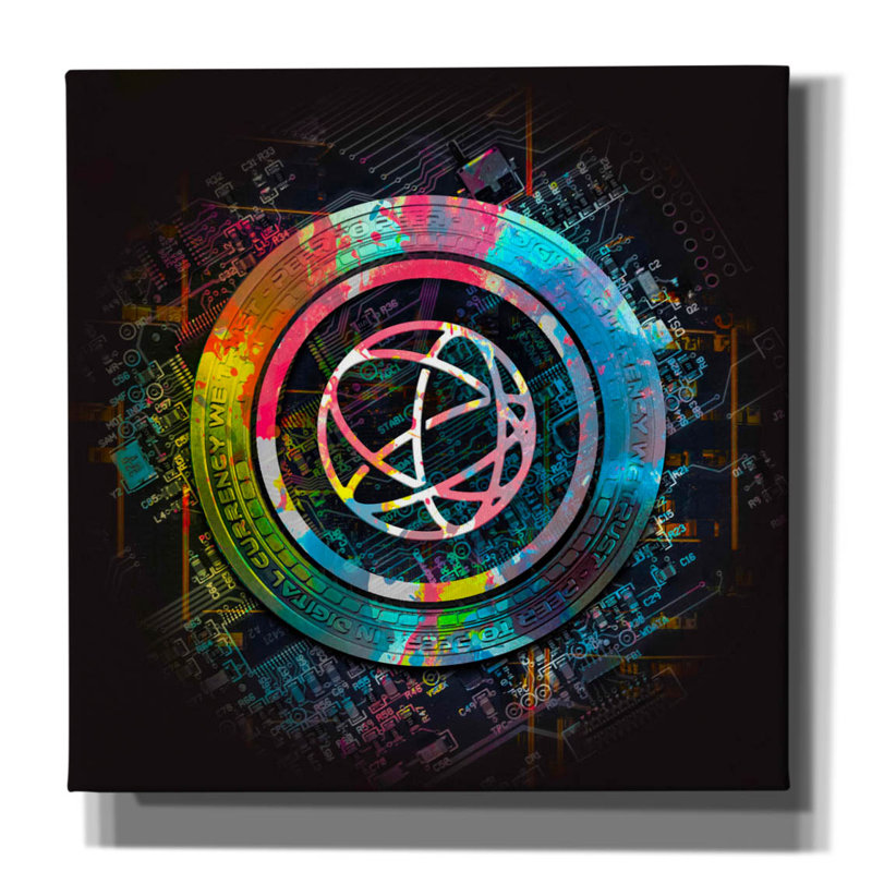 «Celestia Crypto Power», art mural sur toile, 18 po x 18 po, H 12 po x l 12 po x P 0,75 po
