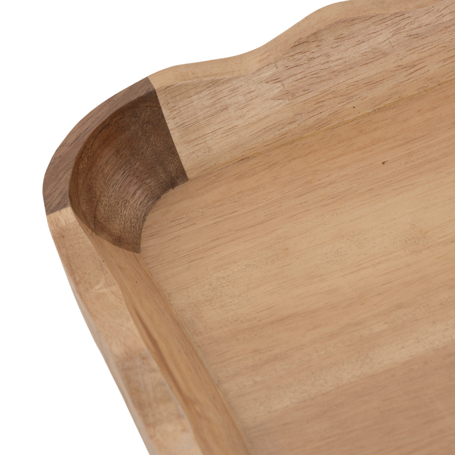 Cole and Grey Wood Handmade Wavy Brown Living Room Decor Tray Set