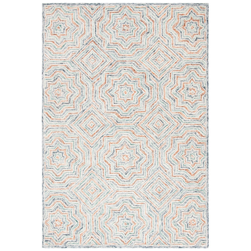 Daly Hand Tufted Wool Geometric Rug, Rectangle 5' x 8'